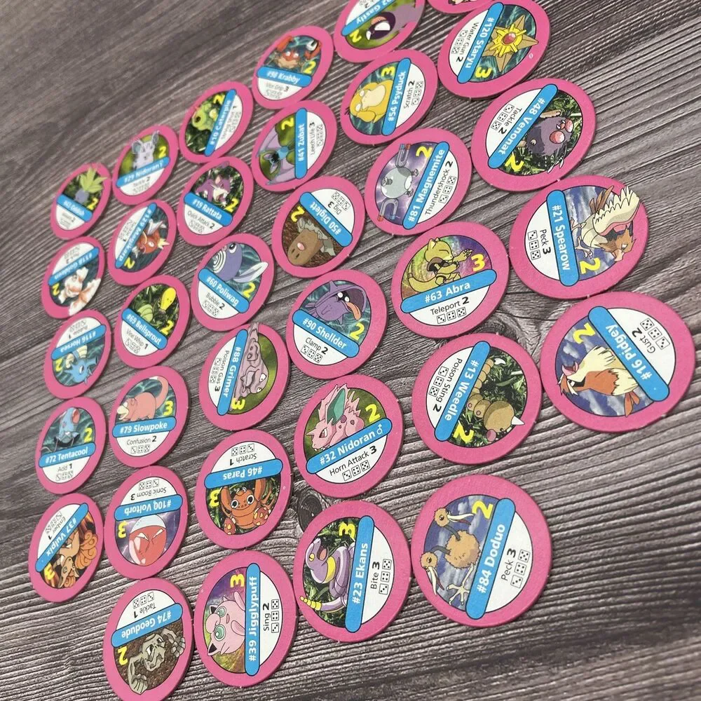 Pokémon Master Trainer Board Game 34 Pink Pokémon Chip Lot OEM Replacement Parts